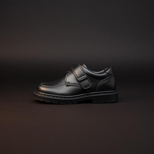 NFC School Classic - kids black velcro school shoe